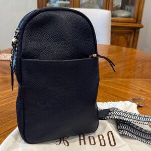HOBO Navy Leather Backpack